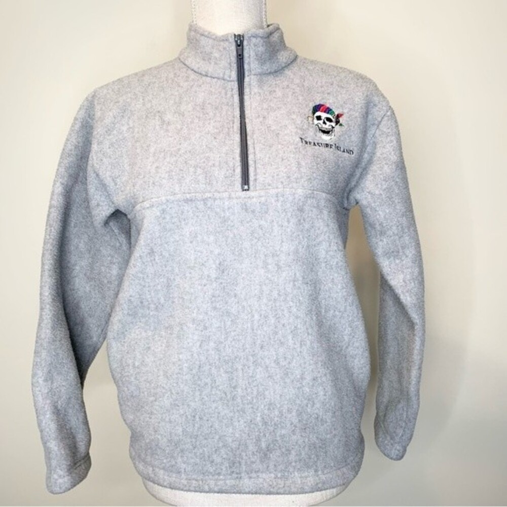 Vintage Treasure Island At The Mirage Embroidered Pirate Fleece Pullover